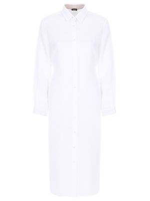 Белое льняное платье-рубашка Kiton