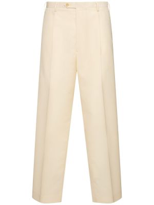 Pantaloni di lana motivo tropicale baggy Auralee beige