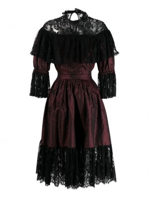 Sukienka w grochy koronkowa Yves Saint Laurent Pre-owned