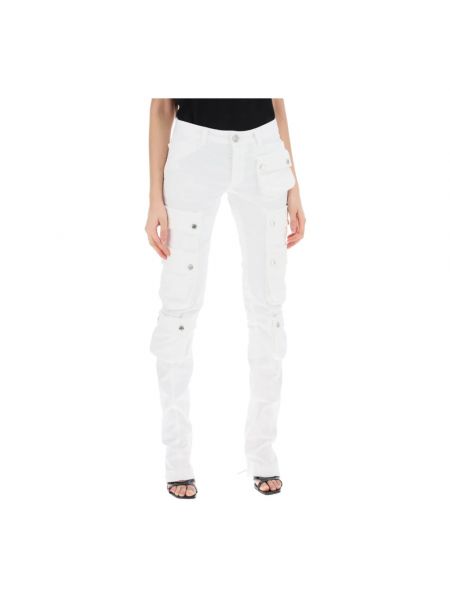 Spodnie slim fit Dsquared2 białe