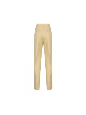 Pantalones rectos de cintura alta de lana Jacquemus beige