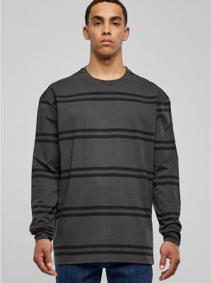 Oversize svītrainas džemperis ar garām piedurknēm Uc Men melns