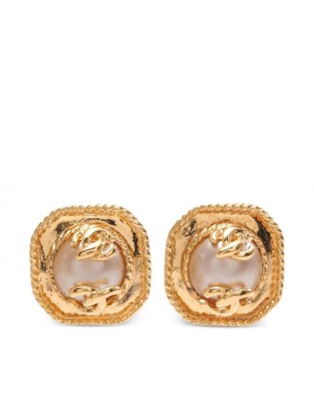 Uhani z perlami Chanel Pre-owned zlata