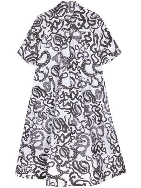 Βαμβακερή μίντι φόρεμα με σχέδιο με μοτίβο φίδι Melitta Baumeister