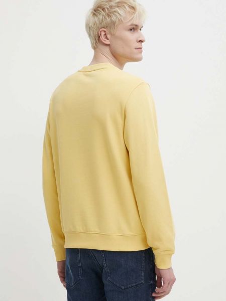 Хлопковый свитер с аппликацией Hugo желтый