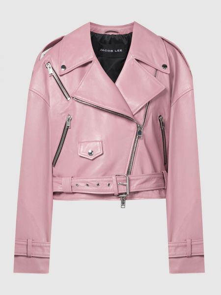 Розовая кожаная куртка Jacob Lee