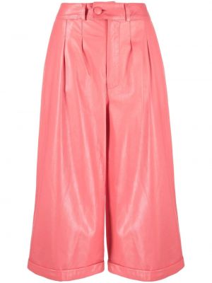 Kožené kalhoty Liska růžové