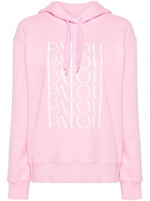 Pamučna hoodie s kapuljačom Patou ružičasta