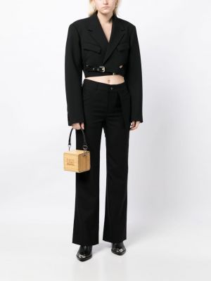 Hose mit geknöpfter ausgestellt Feng Chen Wang schwarz