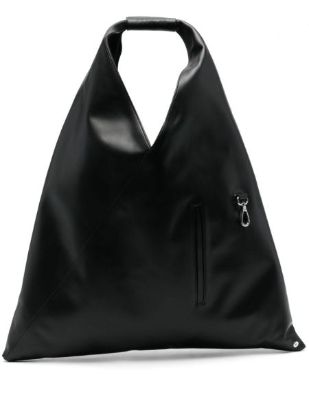 Usnjena nakupovalna torba Mm6 Maison Margiela črna