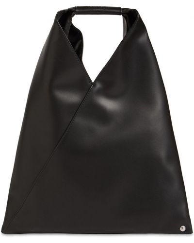 Кожени шопинг чанта от изкуствена кожа Mm6 Maison Margiela черно