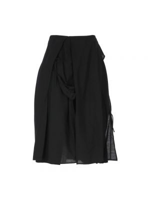 Spódnica midi wełniana Yohji Yamamoto czarna