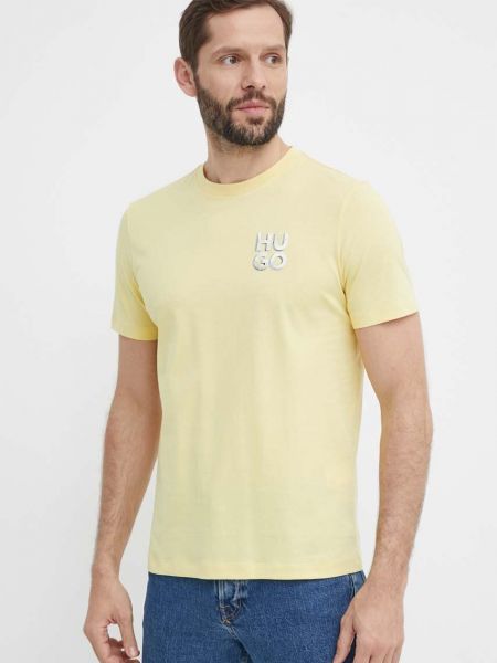 Koszulka z nadrukiem Hugo żółta