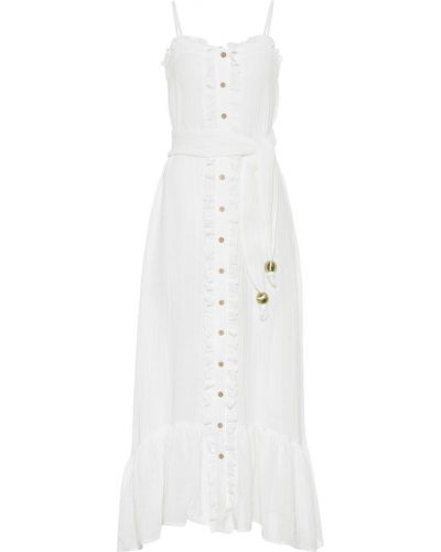 Льняное платье макси Lisa Marie Fernandez, белое