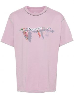 T-shirt en coton à imprimé Rassvet violet