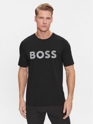 Priliehavé tričko Boss čierna