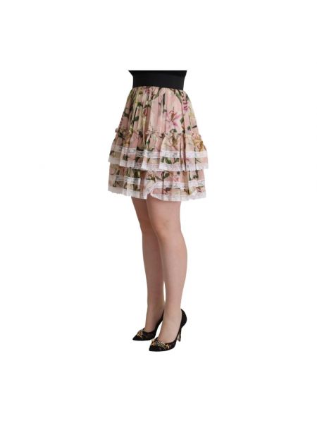 Spódnica trapezowa Dolce And Gabbana różowa