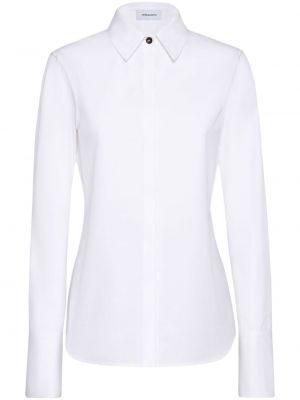 Camicia con bottoni di cotone Ferragamo bianco