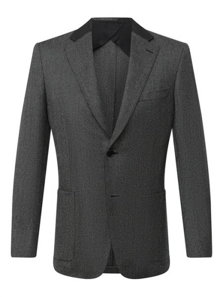 Шерстяной пиджак Brioni серый
