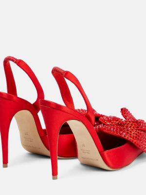 Сатенени полуотворени обувки Magda Butrym червено
