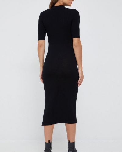 Vlněné dlouhé šaty Calvin Klein černé