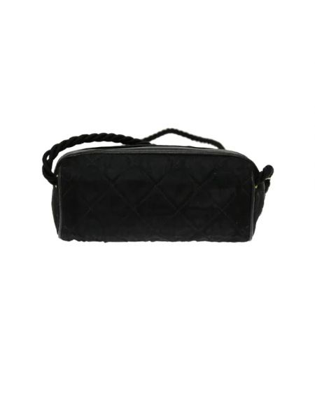 Satynowa torba na ramię retro Chanel Vintage czarna