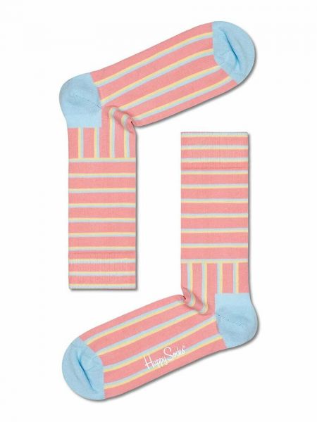 Чорапи на райета Happy Socks розово