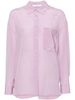 Μεταξωτό πουκάμισο με κουμπιά Iro ροζ