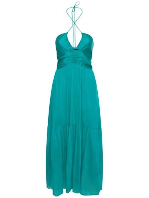 Bavlněné hedvábné dlouhé šaty Isabel Marant