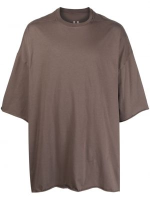 Bavlněné tričko Rick Owens hnědé