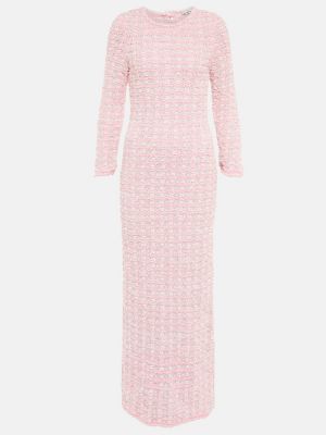 Tweed maxikleid Balenciaga pink