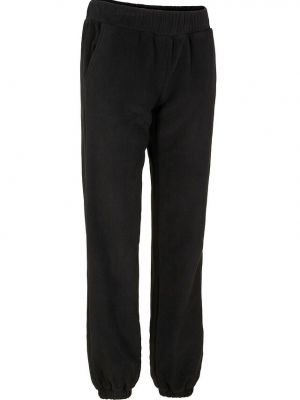 Pantaloni din fleece Bonprix negru