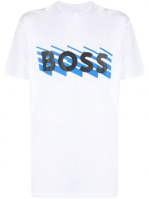T-shirt con stampa Boss bianco