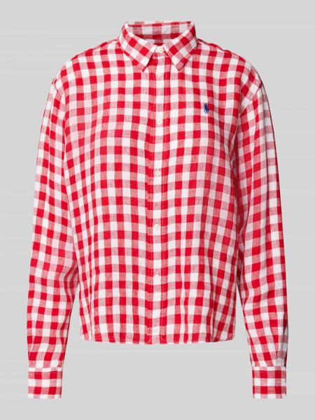 Lniana koszula Polo Ralph Lauren czerwona