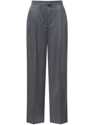Vlněné rovné kalhoty 12 Storeez šedé
