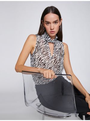 Bluză din șifon cu model zebră Koton gri
