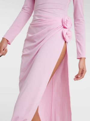 Midi obleka z draperijo Magda Butrym roza