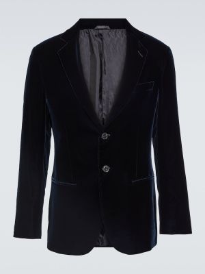 Sametový oblek Giorgio Armani modrý