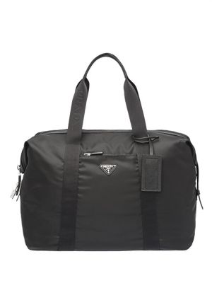 Нейлоновая кожаная спортивная сумка Prada черная