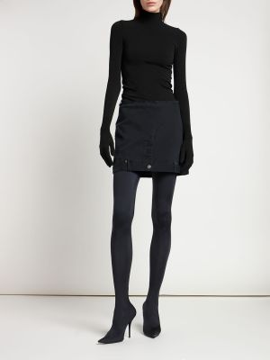 Пухена памучна пола Balenciaga черно