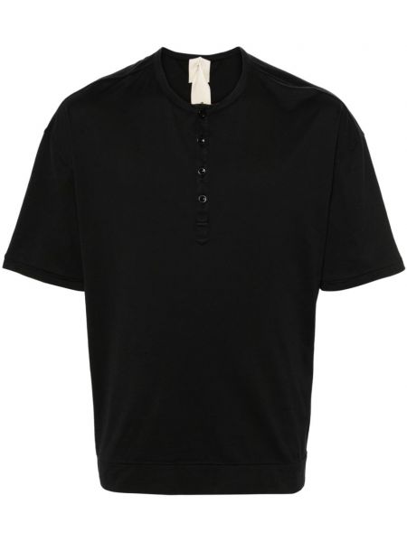 Βαμβακερό πουκάμισο με κουμπιά Ten C μαύρο