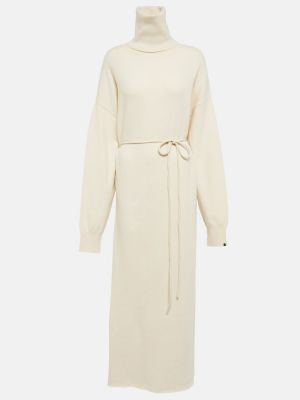 Sukienka midi z kaszmiru Extreme Cashmere biała