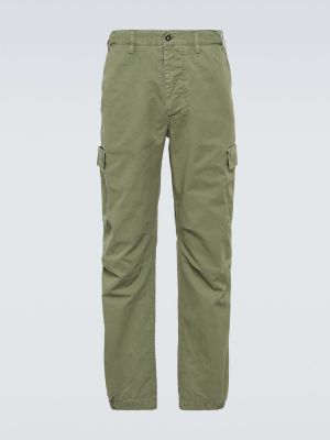 Pantaloni cargo din bumbac Ranra verde