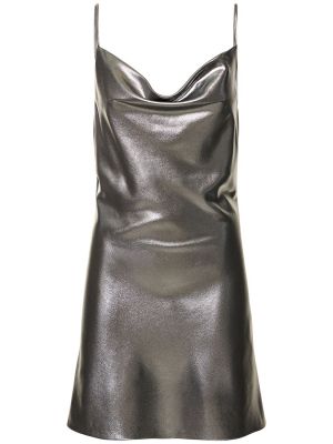 Sukienka mini drapowana Rotate srebrna