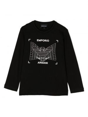 T-shirt for piger Emporio Armani Kids sort