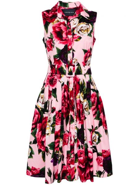Ravna haljina s cvjetnim printom s printom Samantha Sung ružičasta