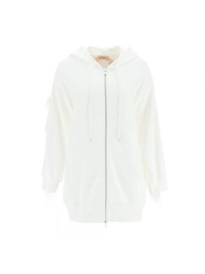 Oversize hoodie mit federn N°21 weiß