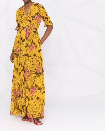 Vestido largo de flores Dvf Diane Von Furstenberg amarillo