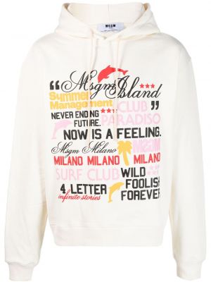 Hoodie aus baumwoll mit print Msgm weiß