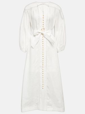 Midi šaty Zimmermann bílé